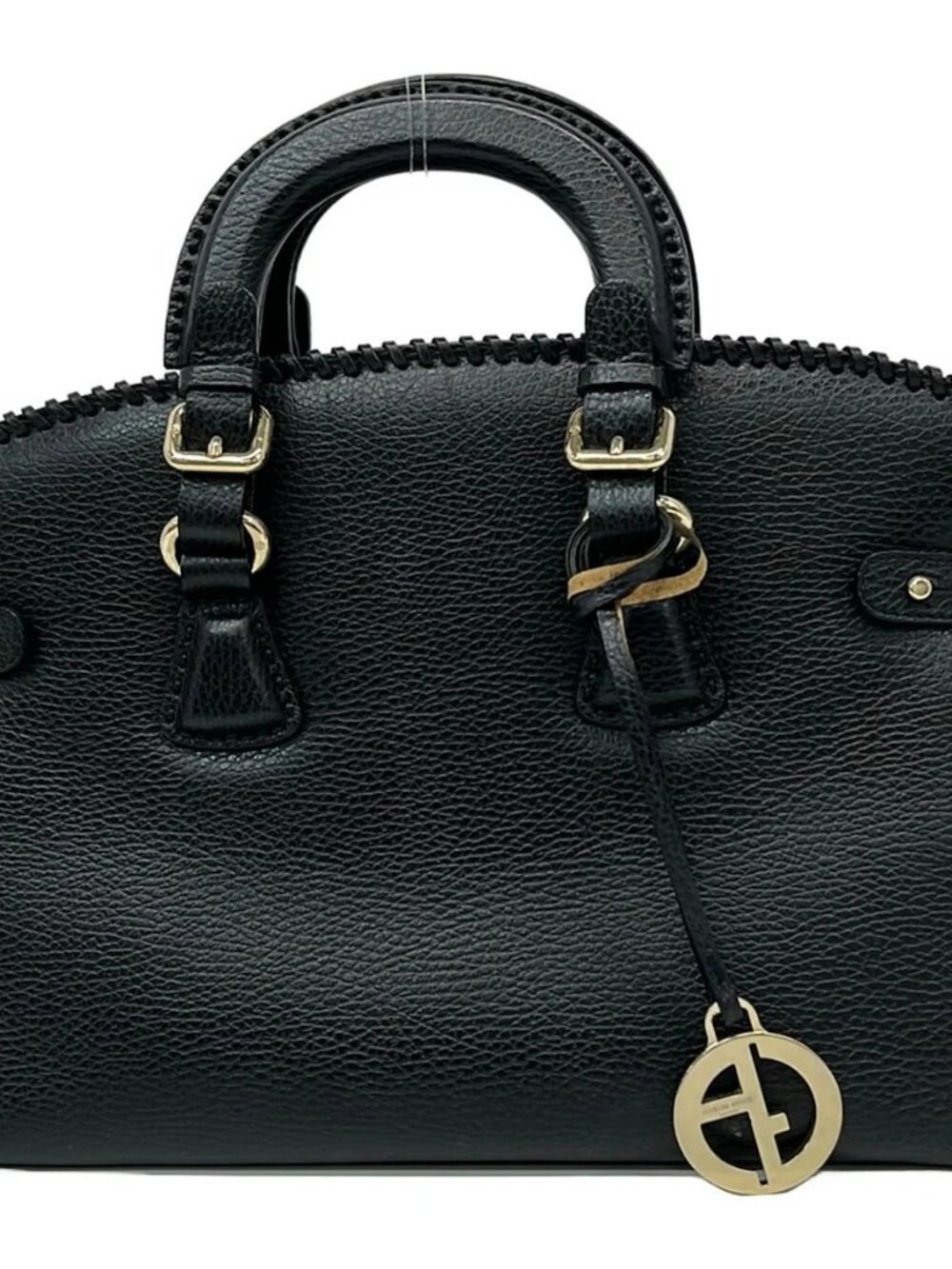 GIORGIOARMANI Black Leather Tote Bag